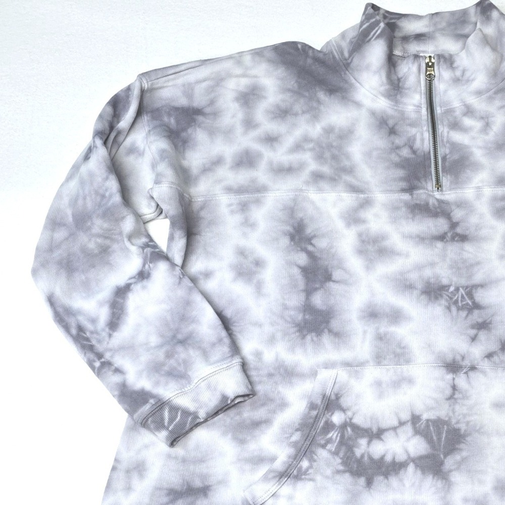 LIVI Lane Bryant Gray Tie‎ Dye Quarter Zip Sweatshirt Dress Plus Size 18/20 - Picture 8 of 11